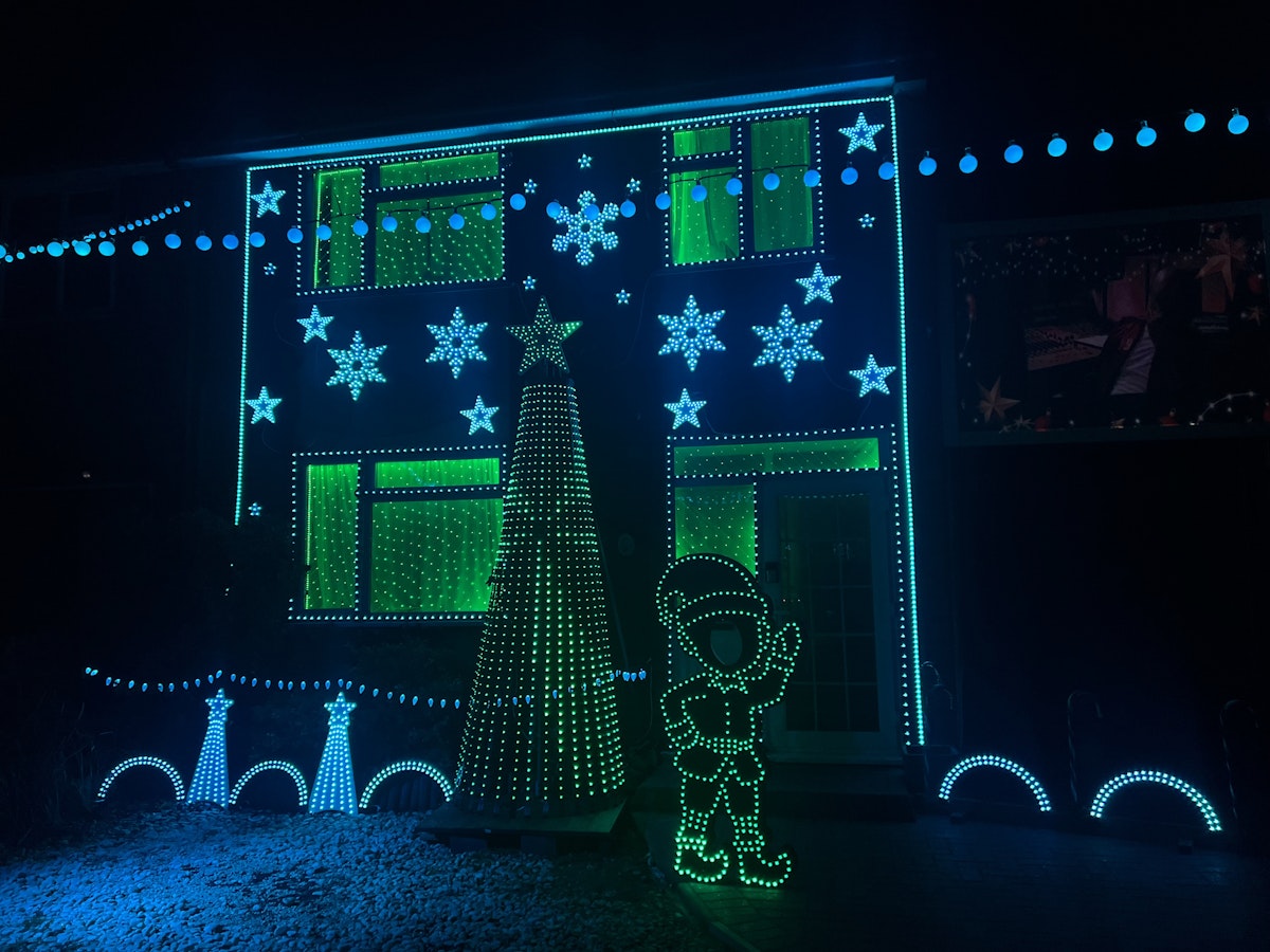 Christmas lights at house